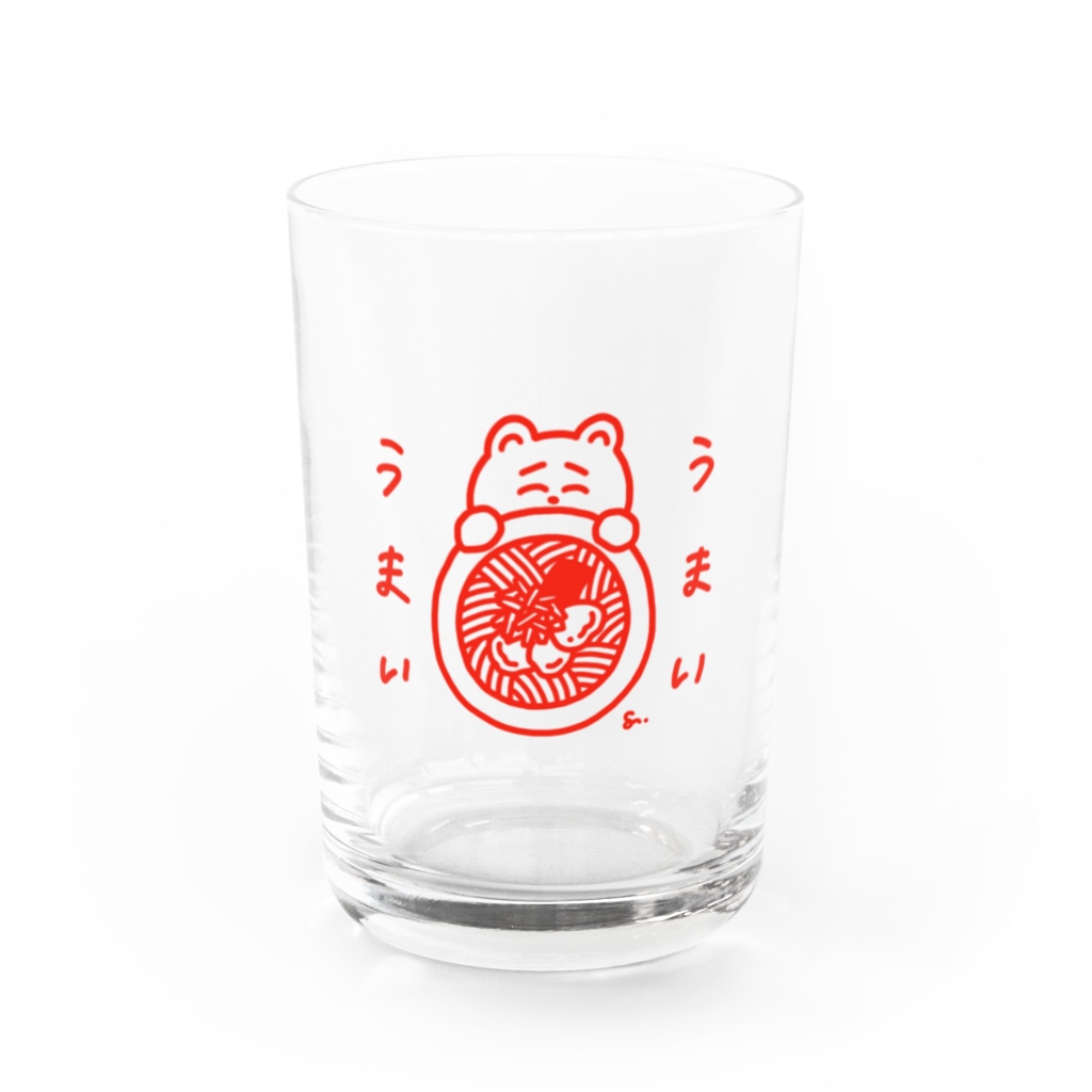 ますださえこのうまいラーメンうまい（red） Water Glass :front