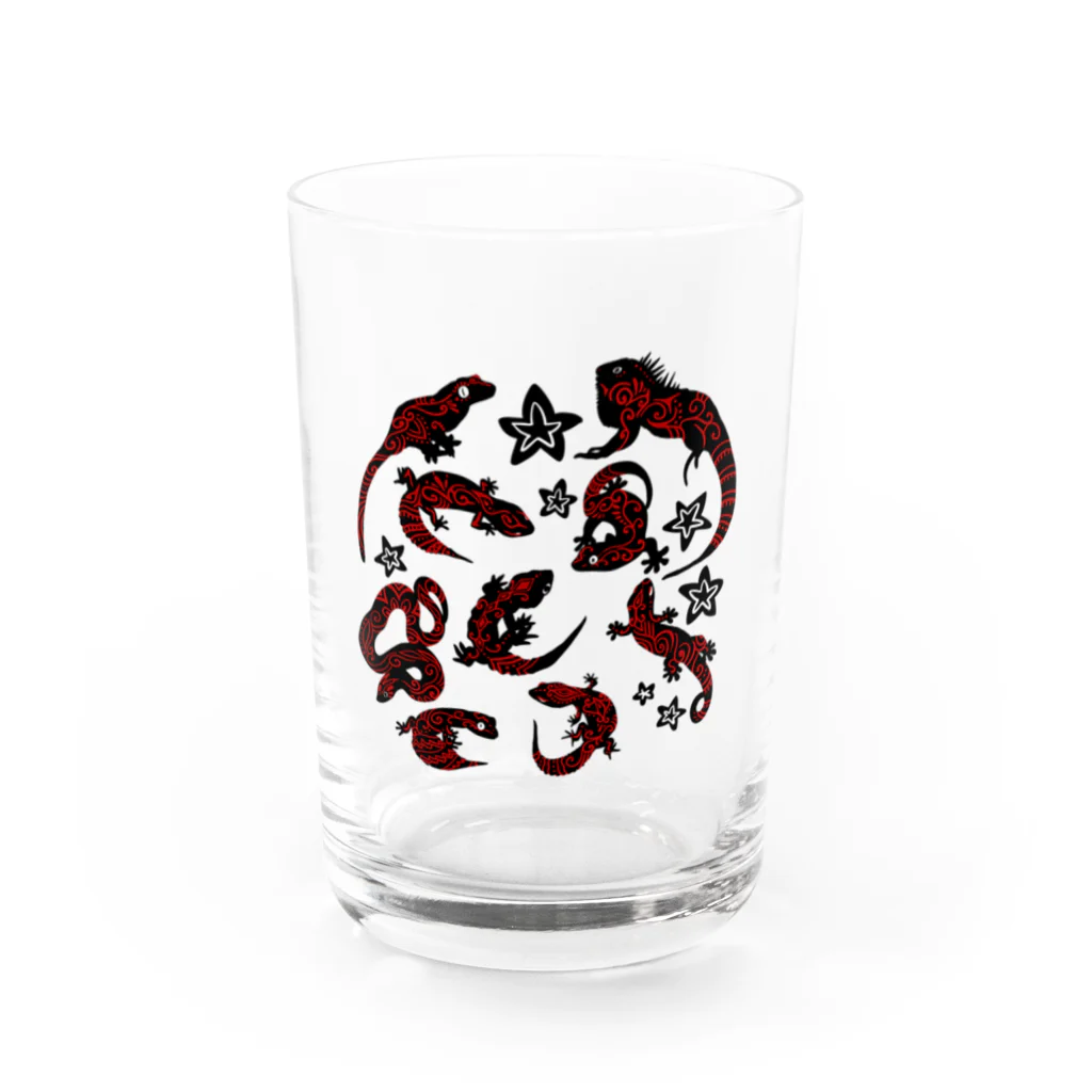 あやるの爬虫類(模様入) Water Glass :front