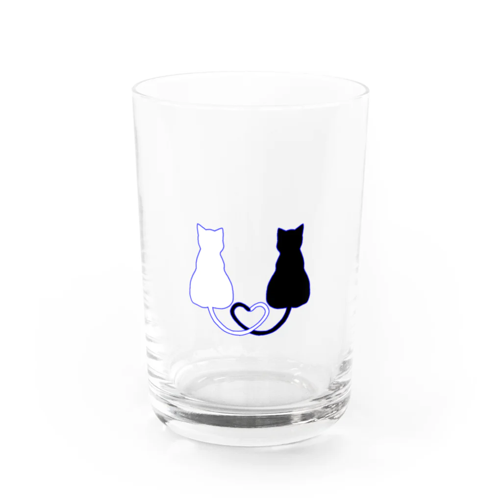 よもぎ(I loveネコ)の幸せ猫ちゃん Water Glass :front