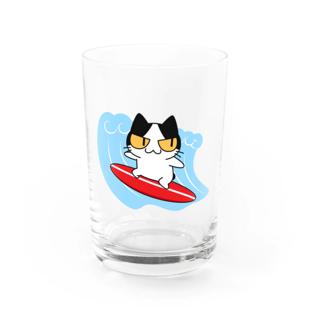 アクセルスタイルのねこサーフィン Water Glass :front