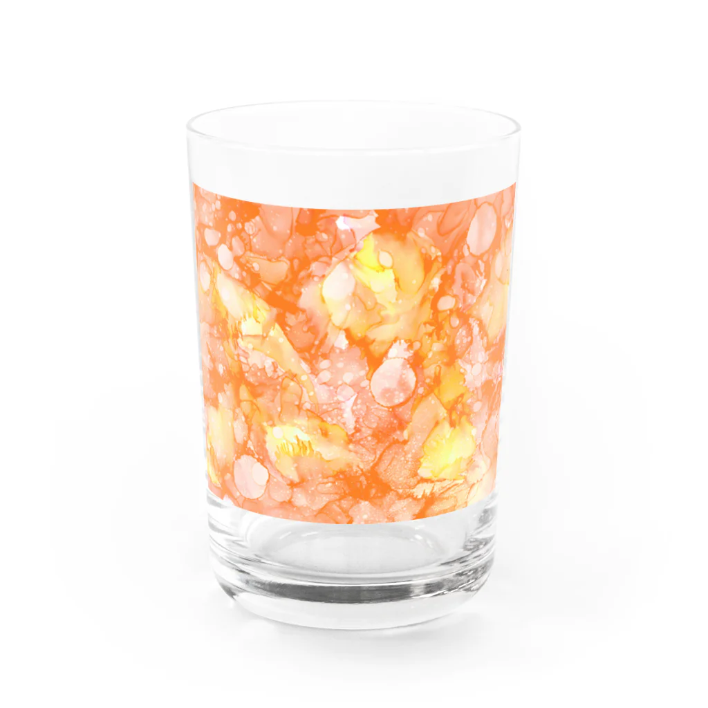 始季彩＠suzuriの百花繚乱-橙 Water Glass :front