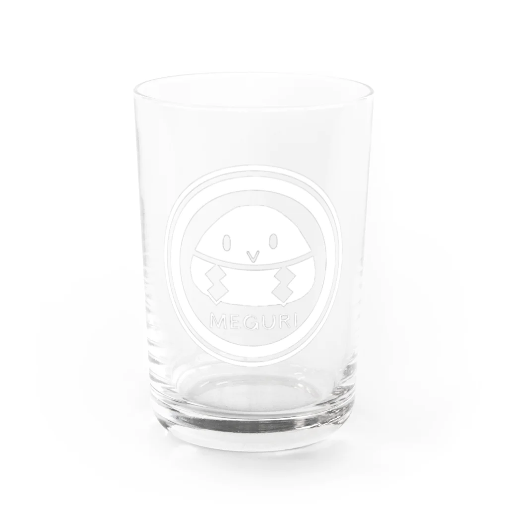 めぐちゃんショップのめぐりロゴ Water Glass :front