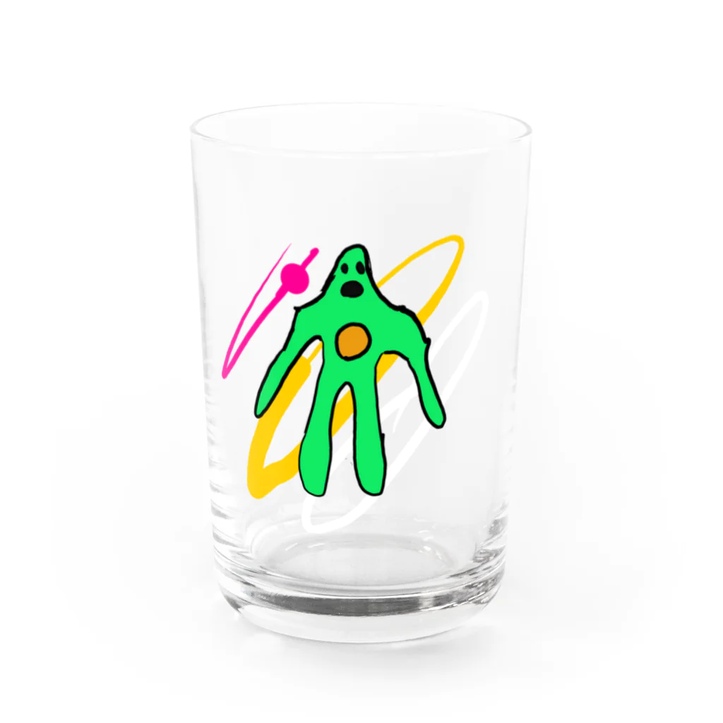 おおたの売り場の緑のバケモン Water Glass :front