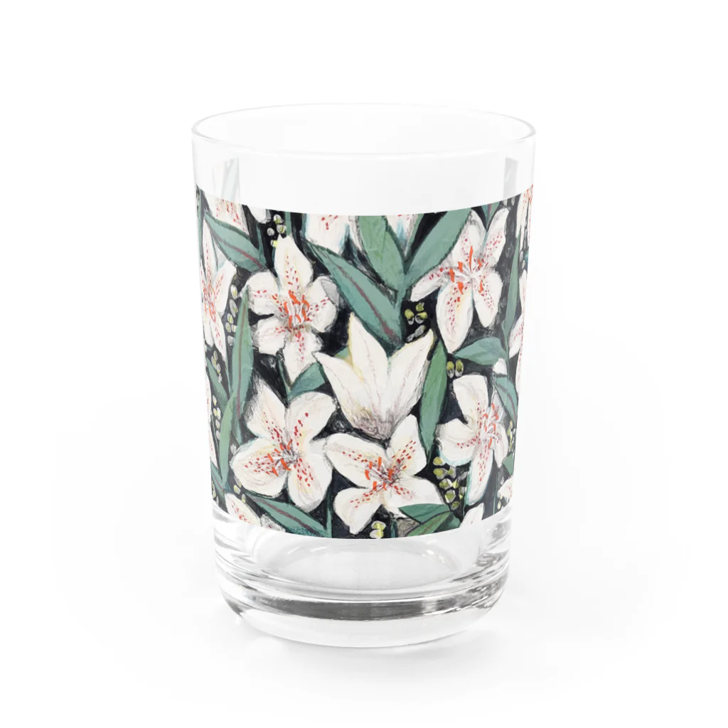 mayuryのWhite Flower 01 Water Glass :front