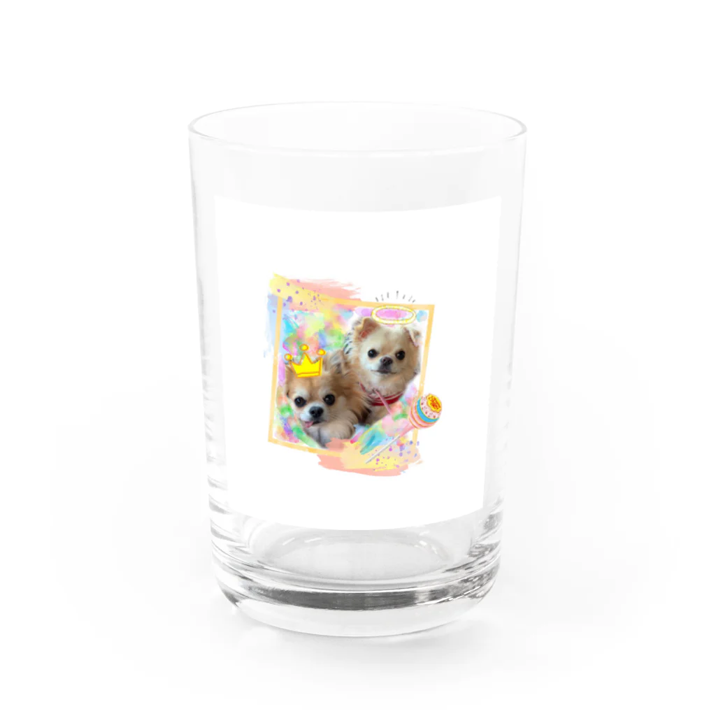 チビちゃんとココちゃんSHOPの絵画風のチビちゃんとココちゃん Water Glass :front