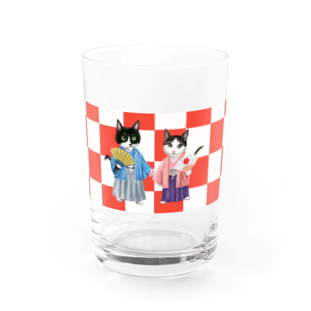 Ａｔｅｌｉｅｒ　Ｈｅｕｒｅｕｘの新春～クロと萌音～ Water Glass :front