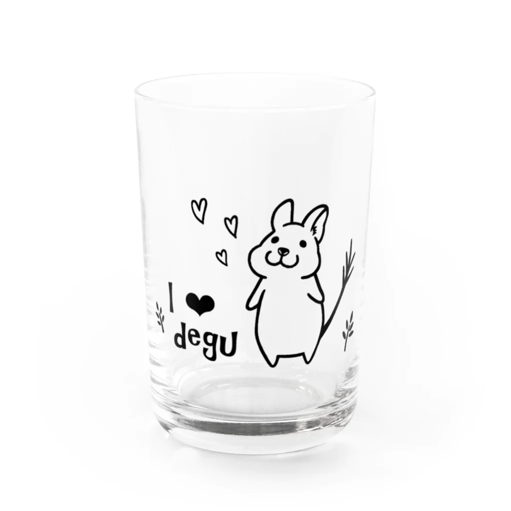 ぼたもちFactoryのI LOVE DEGU Water Glass :front