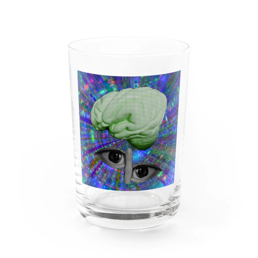 おめめ の 脳内しょっぷのおめめ の 脳味噌お花畑 Water Glass :front