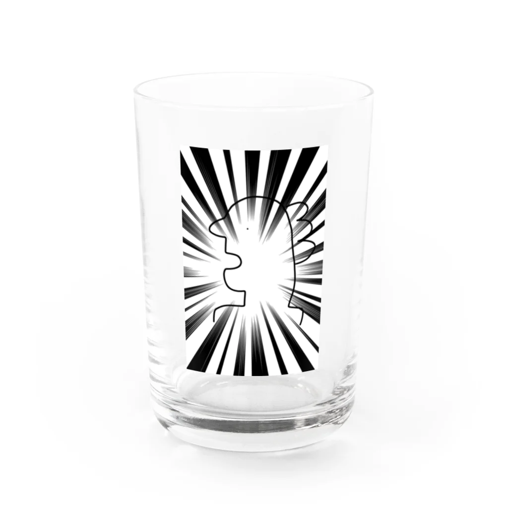 モノクロしとぴっちゃんの恐竜人間 Water Glass :front