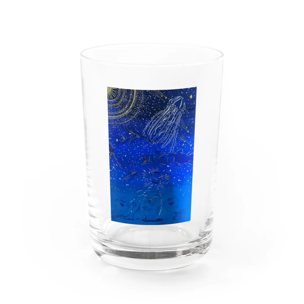 柊 ひおの深蒼-deep blue- Water Glass :front