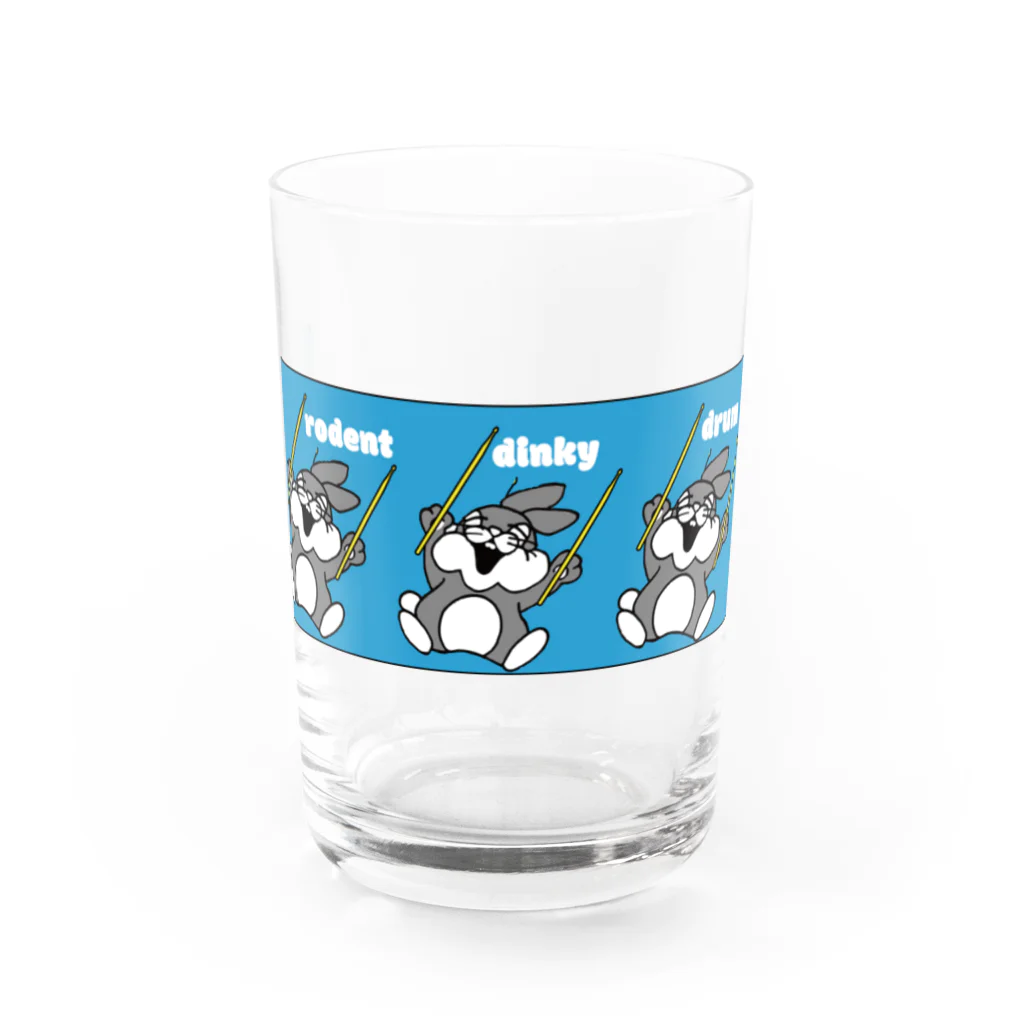 rodent dinky drumのrodent dinky drum ドラムステックで遊びたいウサギ Water Glass :front