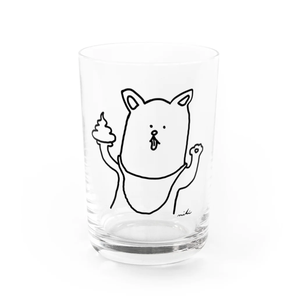 mikitoartのうんちく犬 Water Glass :front