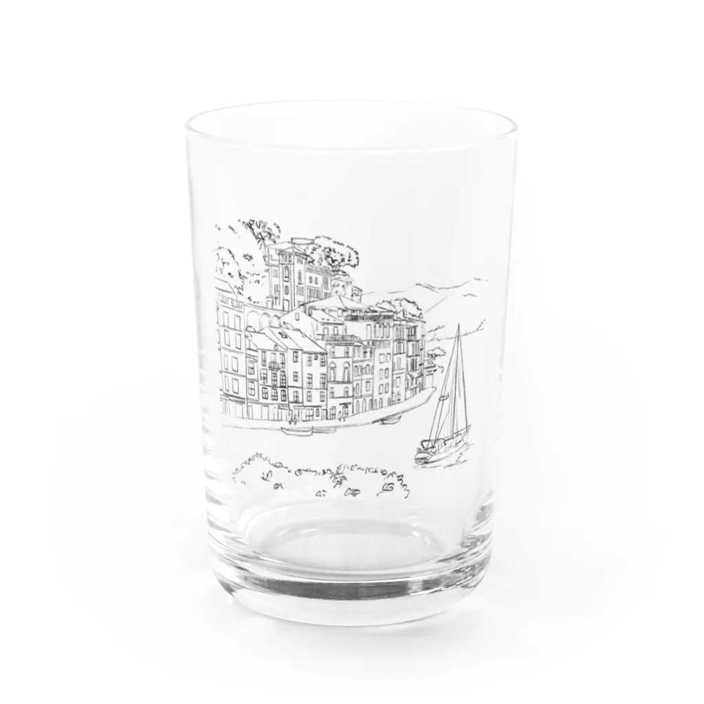 イラストレーター　　fuyuのイタリアの風景 Water Glass :front