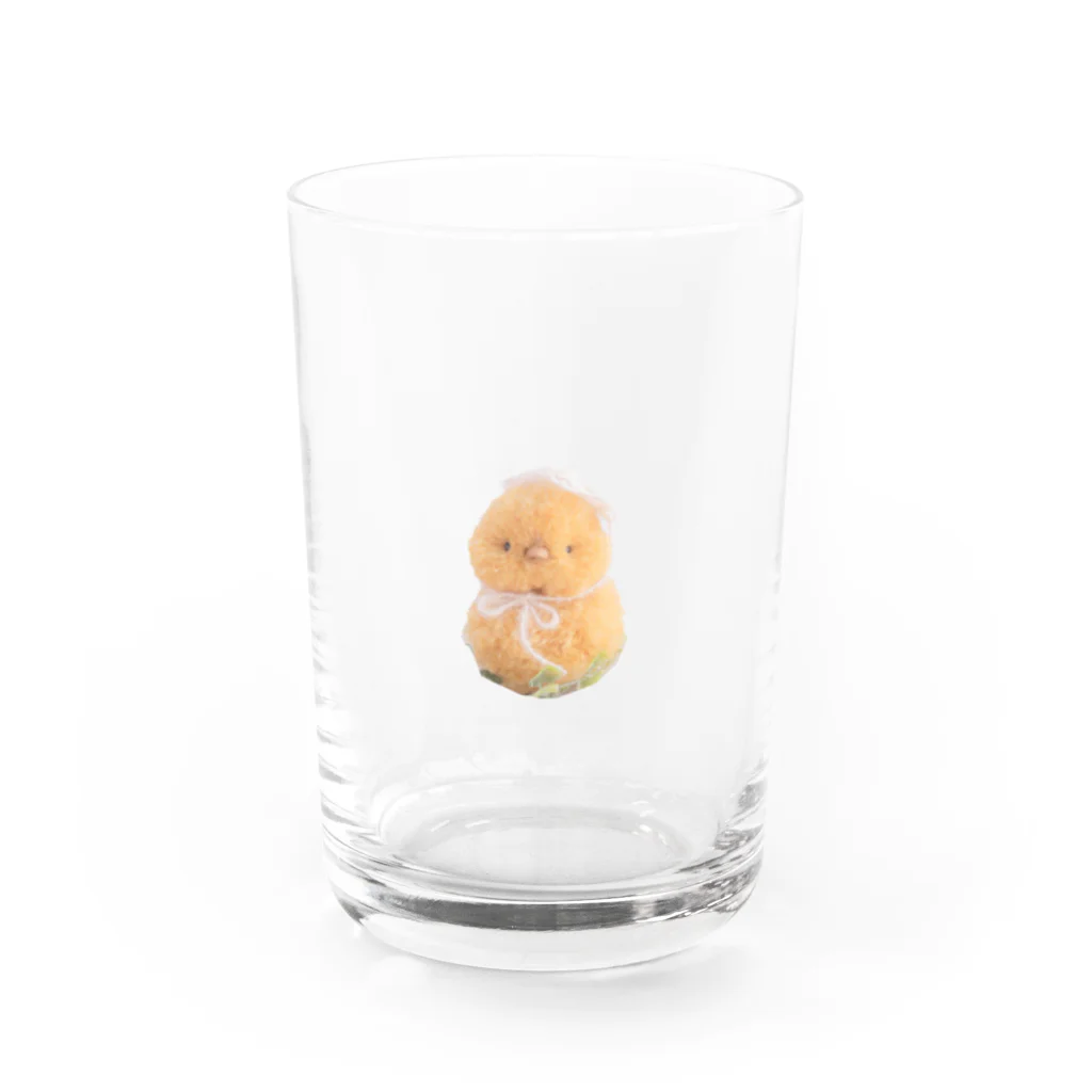 もふもふ工房の産まれたてのひよこ🐣 Water Glass :front