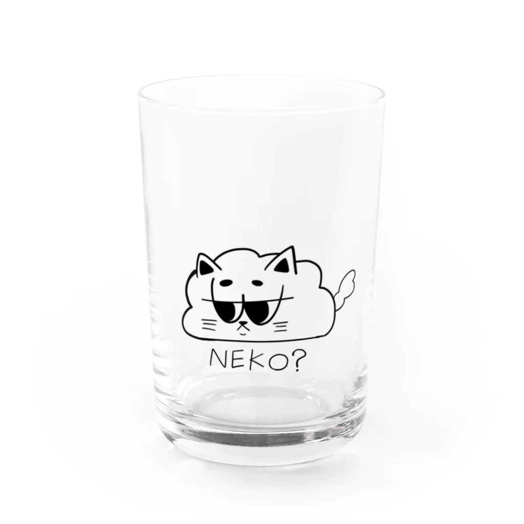 猫のしっぽのNEKO？グラス Water Glass :front