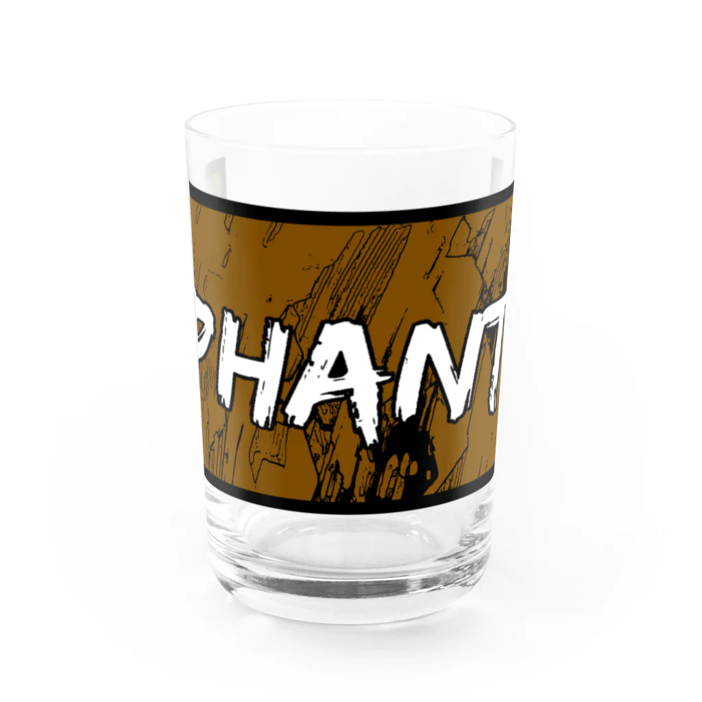 PHANT-ﾌｧﾝﾄ-のPHANT/ロゴ茶 Water Glass :front
