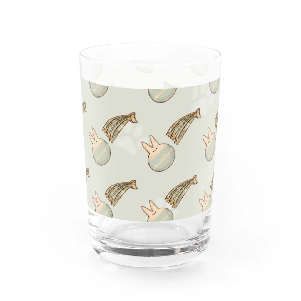 ゆずおのくわいと田作り なゆる猫 Water Glass :front