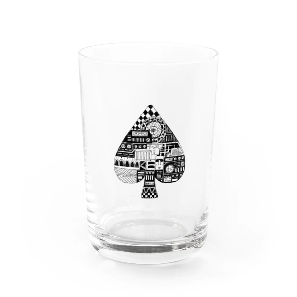 まっつん工房のトランプスペード Water Glass :front