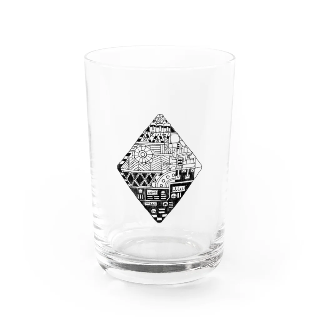 まっつん工房のトランプのダイヤ Water Glass :front