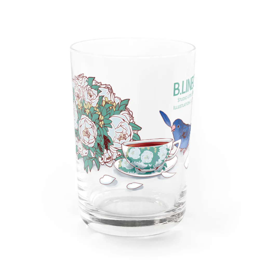 リズさんち🦜👶✨のサザコバルトちゃんティータイム Water Glass :front