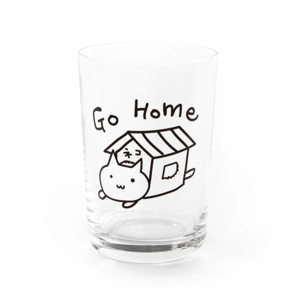 かぶとらのゆるいねこ　「go gome」 Water Glass :front