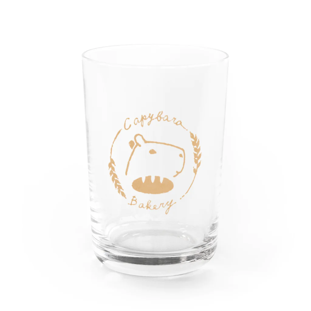 It is Tomfy here.のカピバラベーカリーロゴ Water Glass :front