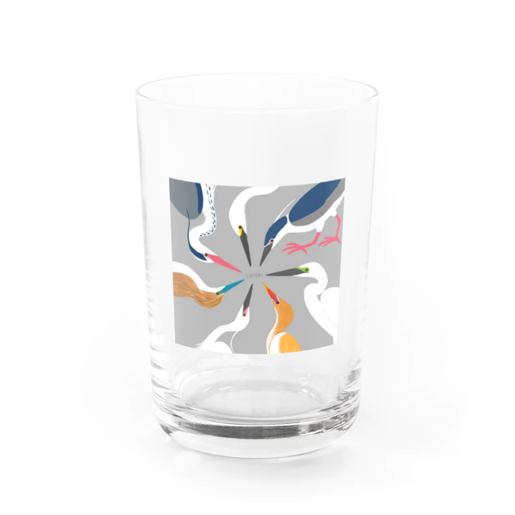 LOTORIの鷺の婚姻色パレット Water Glass :front