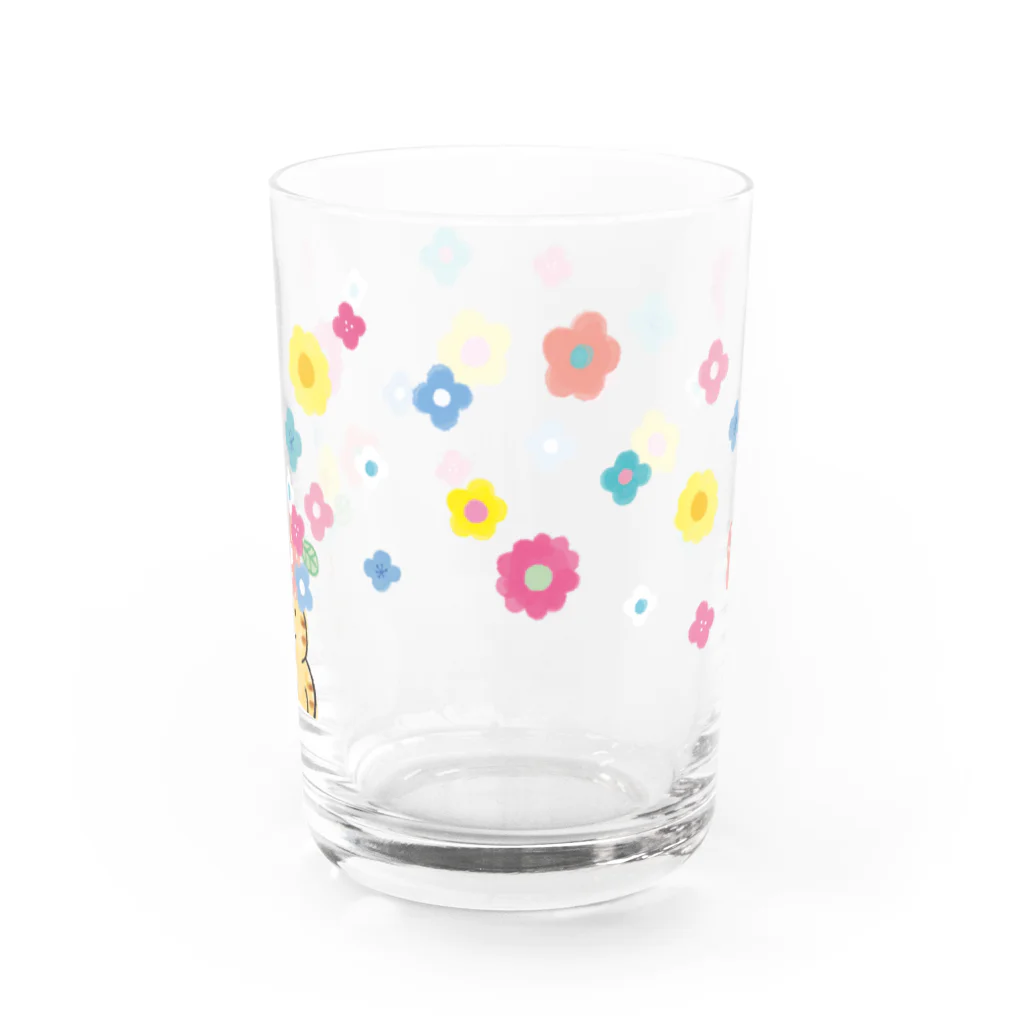 ごろごろにゃんすけのあたまお花畑ちゃん Water Glass :front