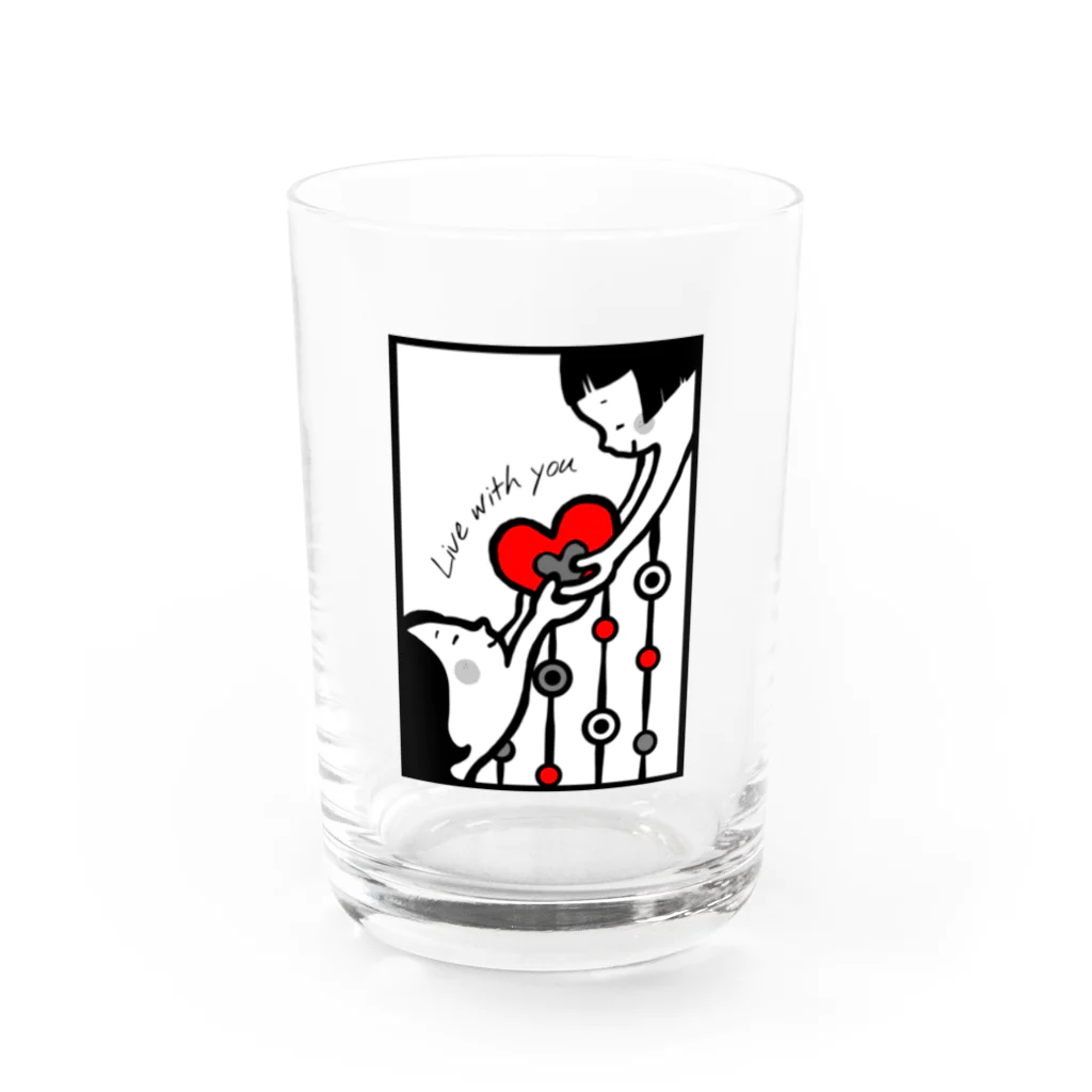 ❤Loveちゃんshop❤の愛のフードドライブちゃん〜Live with you〜 Water Glass :front