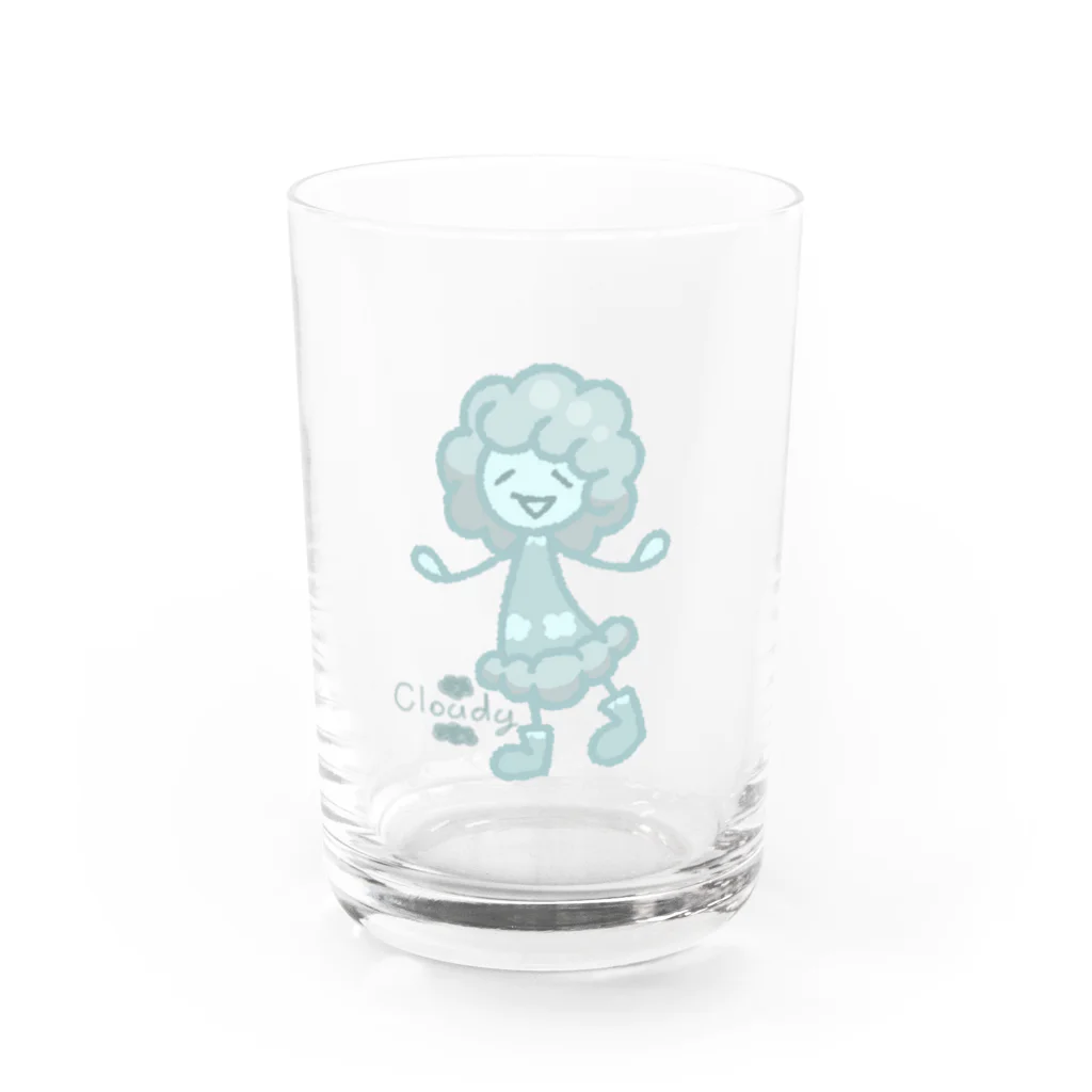 ウサネコのウェザーず＊クモリちゃん Water Glass :front