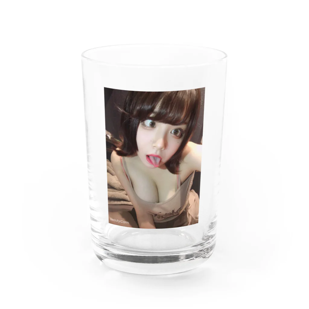 りるさろめのおっぱい女と一緒に酒が飲めるグラス Water Glass :front