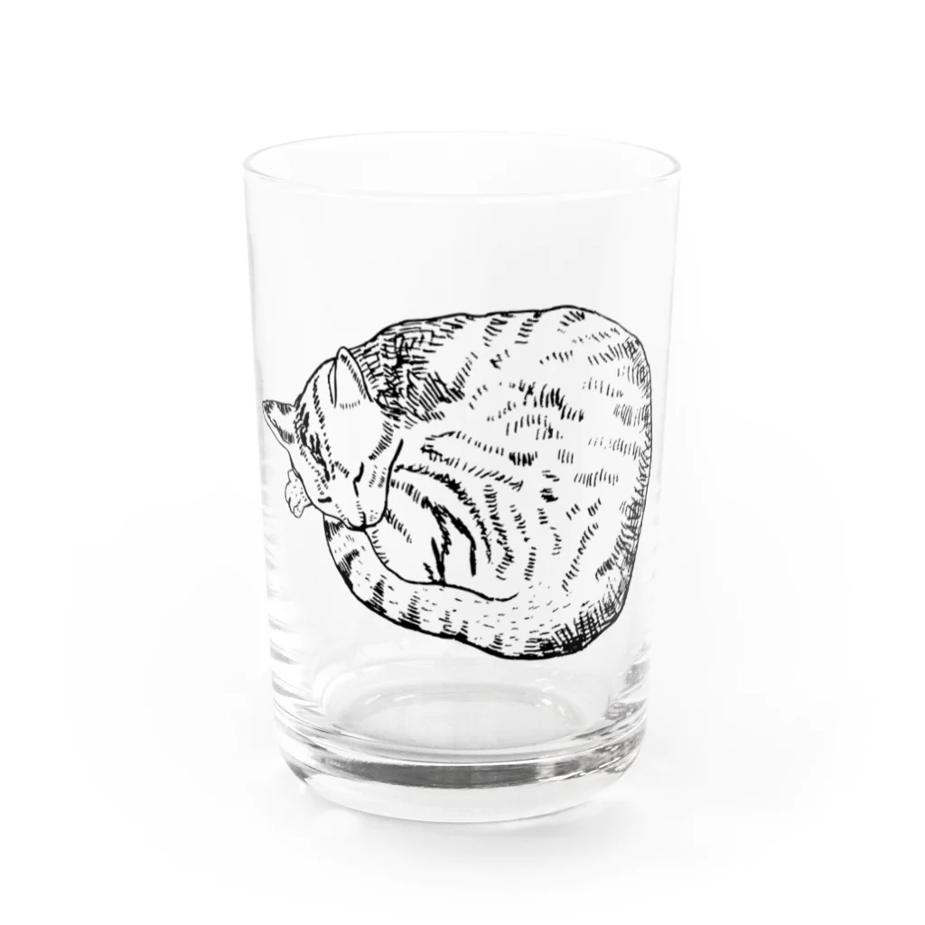 ameno-designの丸まった猫 グラス前面