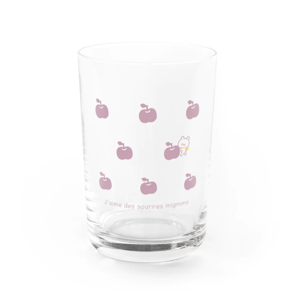 イラストレーター アキタヒロミのりんご Water Glass :front