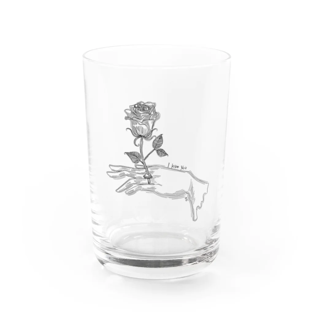 ロマンティック物語の薔薇の花言葉 Water Glass :front