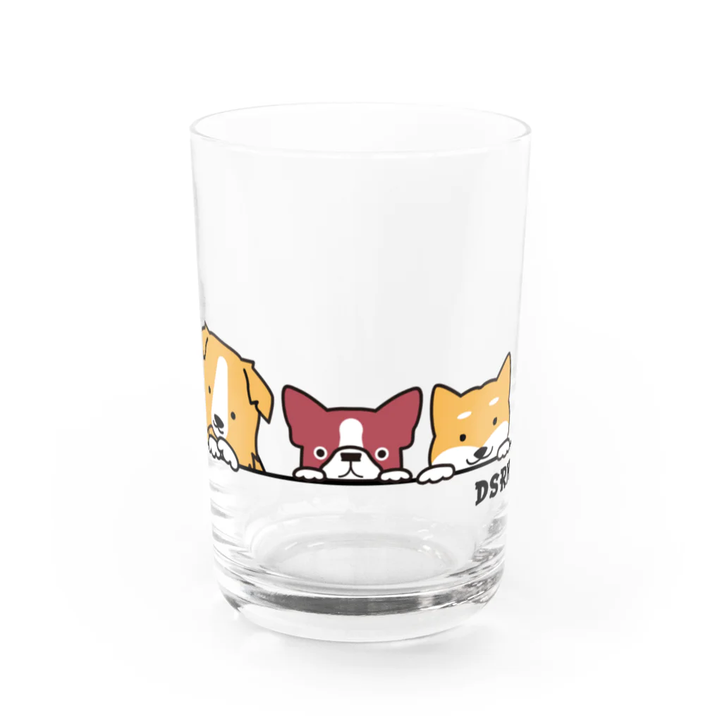 DSRN shopの仲良しの三匹犬 Water Glass :front