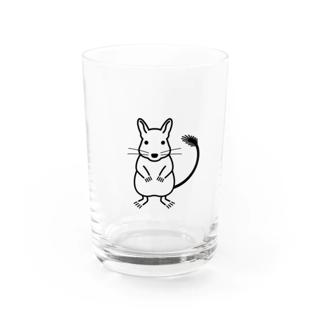 くすのき商店のたちあがりデグー（Black line） Water Glass :front