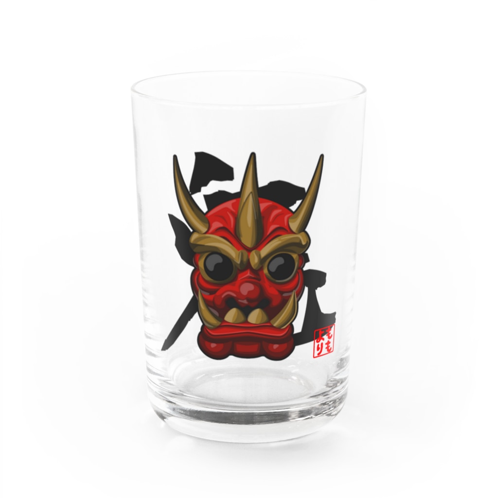 ももよりの餅割鬼面 Water Glass :front