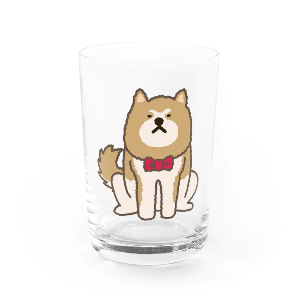 しばじるしデザインのあっあっあきた犬（ネクタイ） Water Glass :front