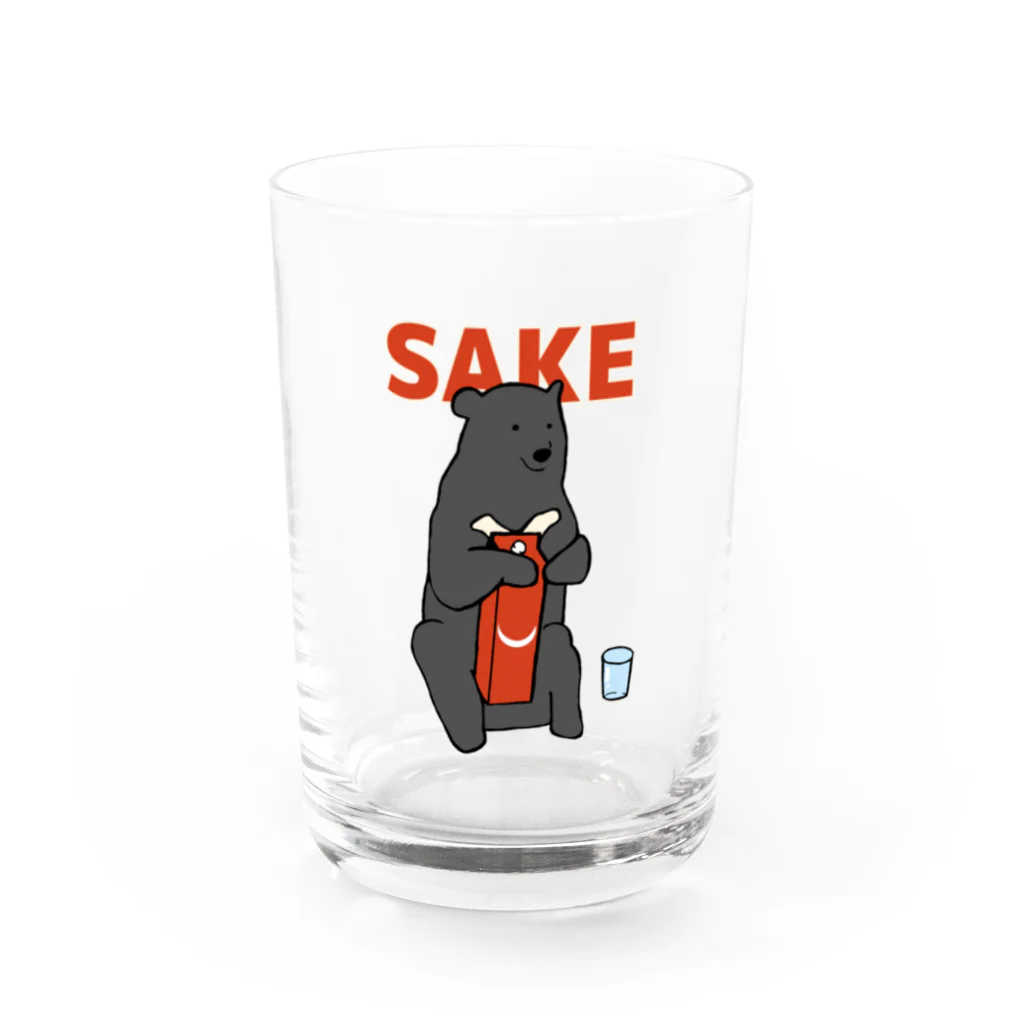 カモシカ亭のツキノワグマと日本酒 Water Glass :front