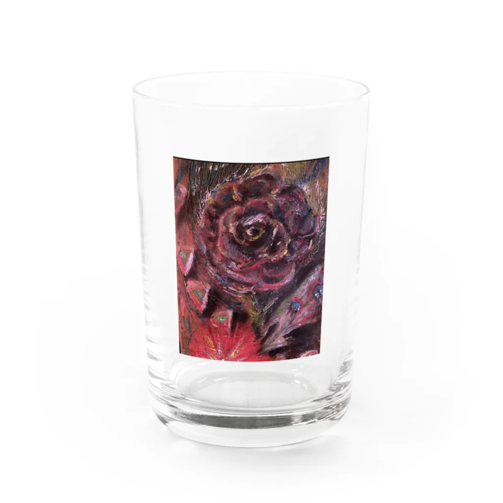 小季(saki) 画家のブラウンローズ Water Glass :front