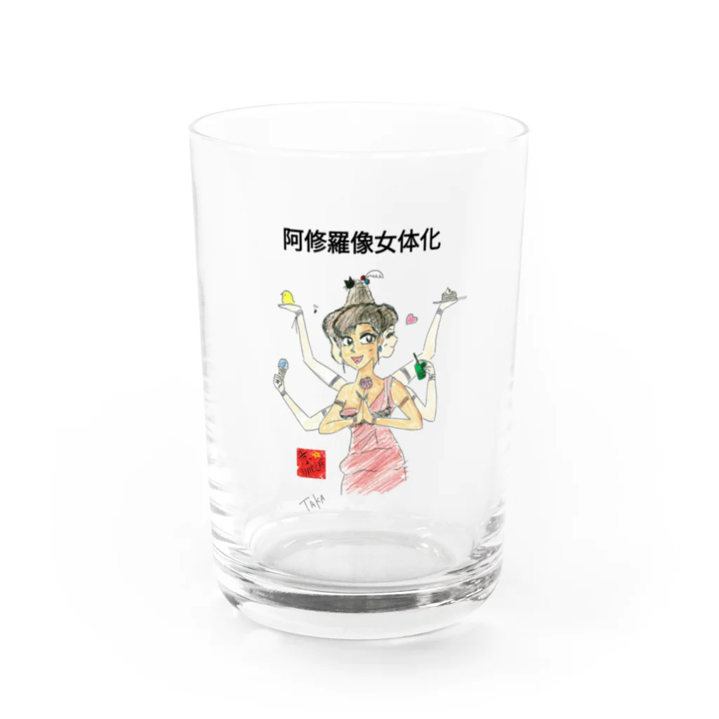 京都の魔雑貨堂の阿修羅像女体化 Water Glass :front