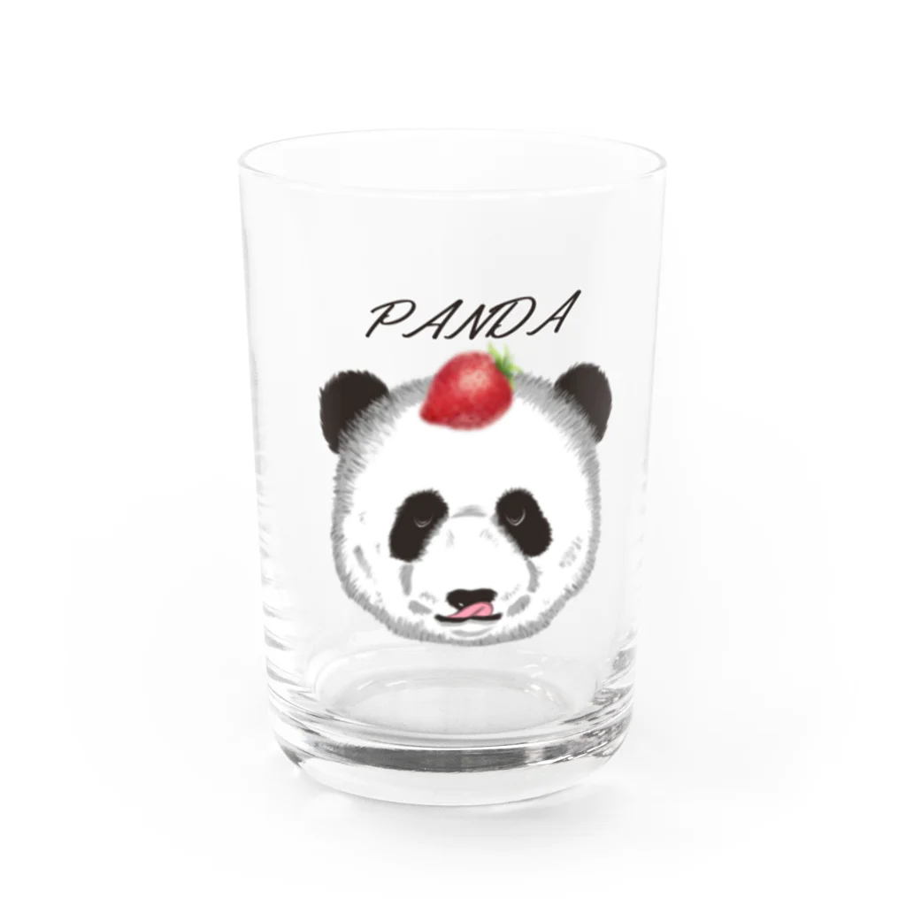 田中ザビエル世界のどうぶつの食いしん坊リアルパンダ苺 Water Glass :front