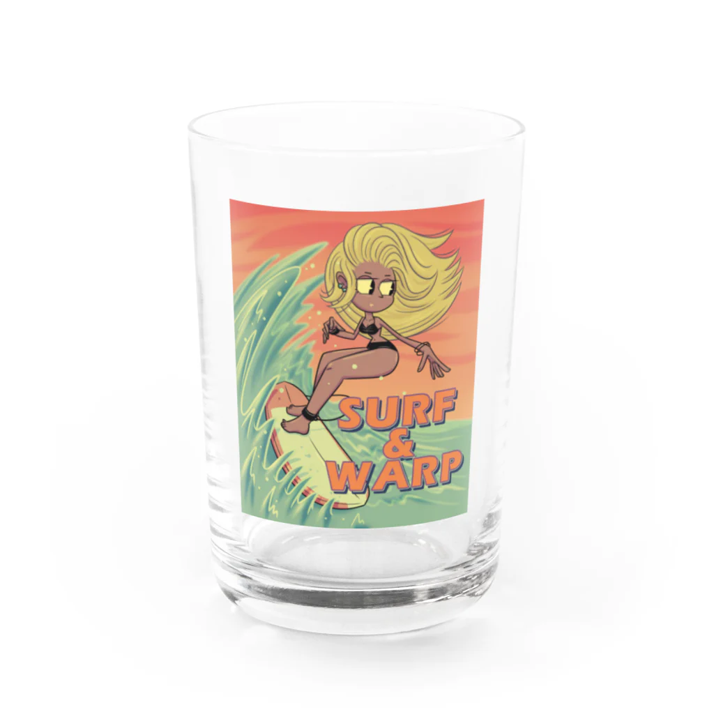 nidan-illustrationの"SURF & WARP" Water Glass :front