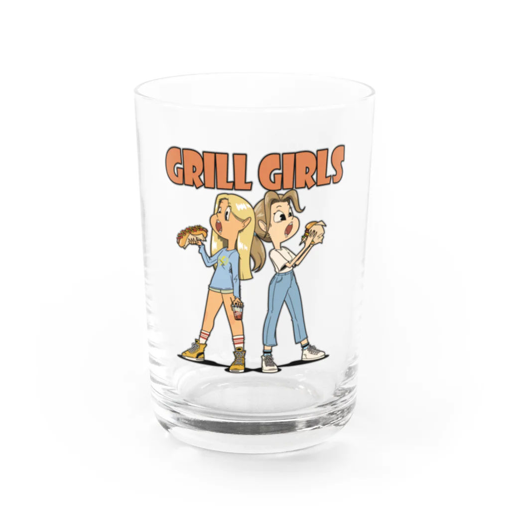 nidan-illustrationの"grill girls" Water Glass :front