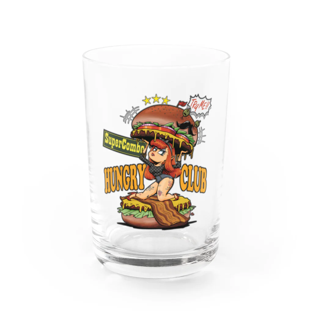 nidan-illustrationの"HUNGRY CLUB" Water Glass :front