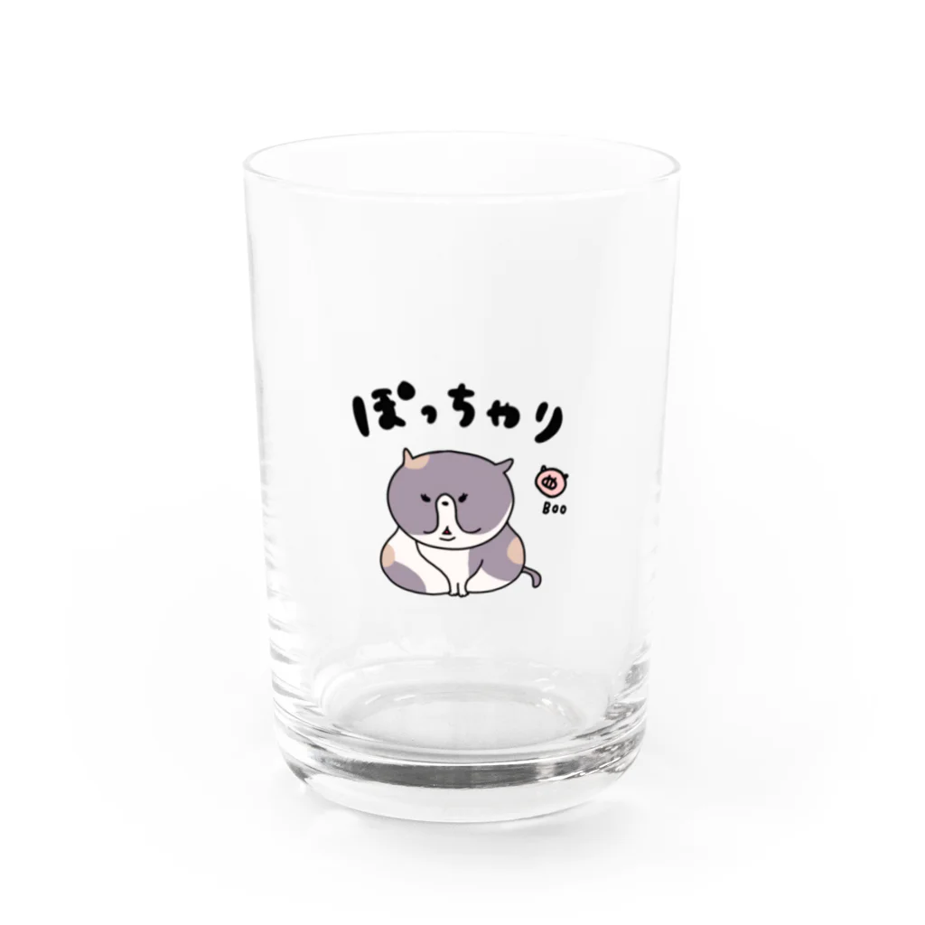 ねこねこパンチのぽっちゃりネコ Water Glass :front