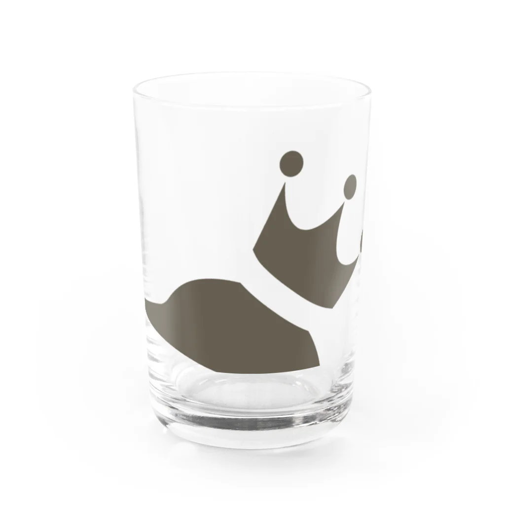 hinomotonokuni（ヒノモトノクニ） SUZURI店のクラウン　ブラウン　Ether Potion（エーテルポーション） Water Glass :front