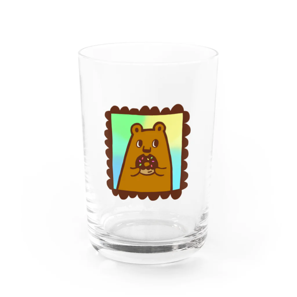 ラッタ商店のドーナツとクマ Water Glass :front