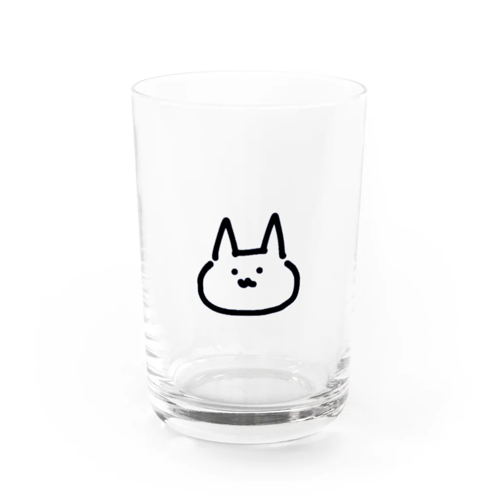 ゆるねこちゃんズのゆるねこちゃん【黒】 Water Glass :front