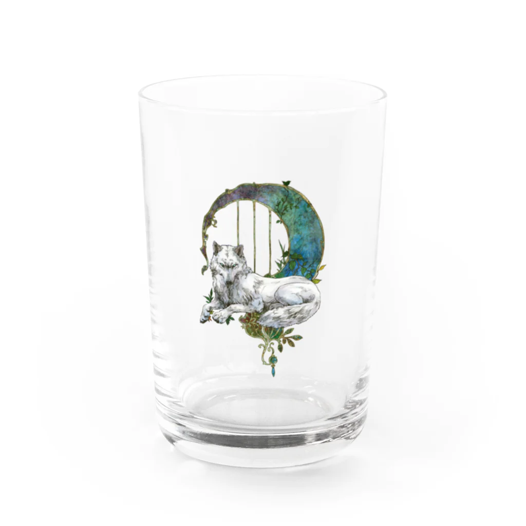 夢海月の月狼 Water Glass :front